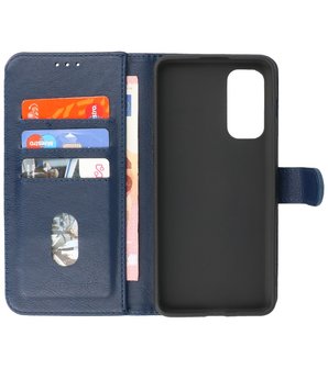 OnePlus Nord 2 5G Hoesje - Book Case Telefoonhoesje - Kaarthouder Portemonnee Hoesje - Wallet Case - Navy