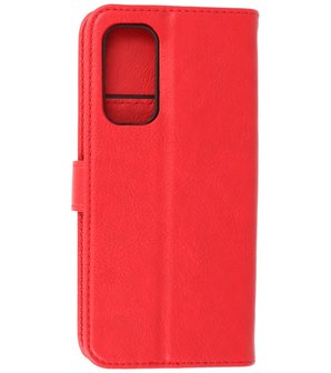 OnePlus Nord 2 5G Hoesje - Book Case Telefoonhoesje - Kaarthouder Portemonnee Hoesje - Wallet Case - Rood