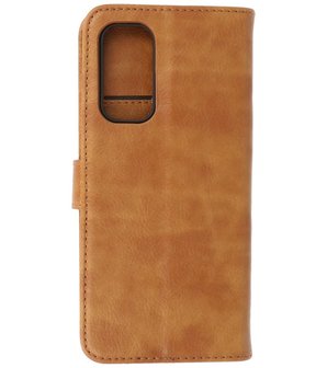 OnePlus Nord 2 5G Hoesje - Book Case Telefoonhoesje - Kaarthouder Portemonnee Hoesje - Wallet Case - Bruin