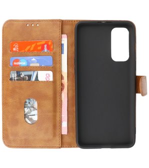 OnePlus Nord 2 5G Hoesje - Book Case Telefoonhoesje - Kaarthouder Portemonnee Hoesje - Wallet Case - Bruin