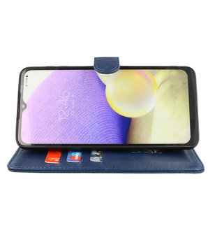 Motorola Moto Edge 2021 Hoesje - Book Case Telefoonhoesje - Kaarthouder Portemonnee Hoesje - Wallet Case - Navy