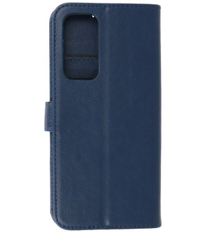 Motorola Moto Edge 2021 Hoesje - Book Case Telefoonhoesje - Kaarthouder Portemonnee Hoesje - Wallet Case - Navy