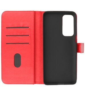 Motorola Moto Edge 2021 Hoesje - Book Case Telefoonhoesje - Kaarthouder Portemonnee Hoesje - Wallet Case - Rood