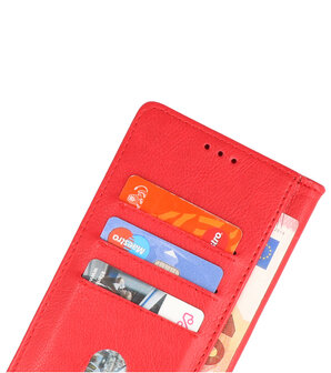 Motorola Moto Edge 2021 Hoesje - Book Case Telefoonhoesje - Kaarthouder Portemonnee Hoesje - Wallet Case - Rood