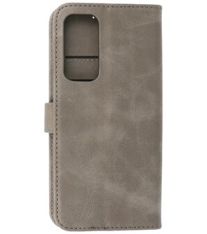 Motorola Moto Edge 2021 Hoesje - Book Case Telefoonhoesje - Kaarthouder Portemonnee Hoesje - Wallet Case - Grijs