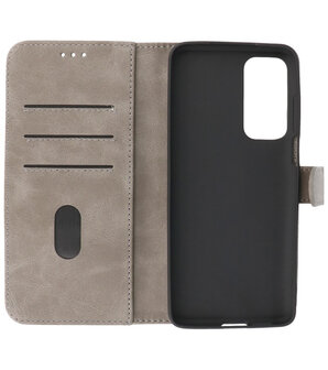 Motorola Moto Edge 2021 Hoesje - Book Case Telefoonhoesje - Kaarthouder Portemonnee Hoesje - Wallet Case - Grijs