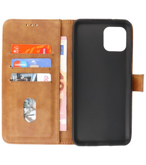 Motorola Moto Edge 20 Lite Hoesje - Book Case Telefoonhoesje - Kaarthouder Portemonnee Hoesje - Wallet Case - Bruin
