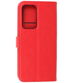 Motorola Moto Edge 20 Pro Hoesje - Book Case Telefoonhoesje - Kaarthouder Portemonnee Hoesje - Wallet Case - Rood