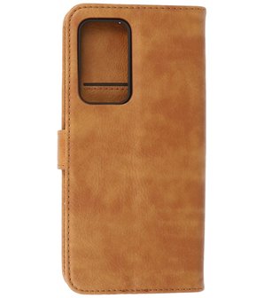 Motorola Moto Edge 20 Pro Hoesje - Book Case Telefoonhoesje - Kaarthouder Portemonnee Hoesje - Wallet Case - Bruin