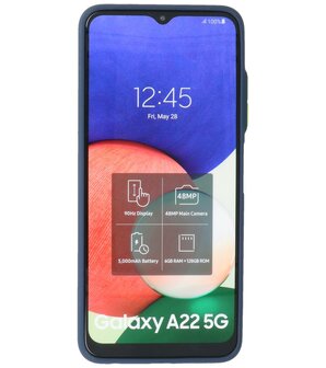 Samsung Galaxy A22 5G Hoesje - Back Cover Telefoonhoesje - Blauw