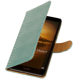BC Slang Turquoise Hoesje voor Huawei Ascend Mate 7 Stand Bookcase Cover