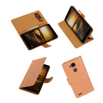 Slang Pink Huawei Ascend Mate 7 Bookcase Cover Hoesje 