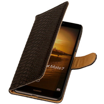 Hoesje voor Huawei Ascend Mate 7 Slang booktype Zwart