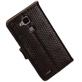 Hoesje voor Huawei Ascend Mate 7 Slang booktype Zwart