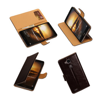 PU Leder Mocca Huawei Ascend Mate 7 Book/Wallet Case/Cover 