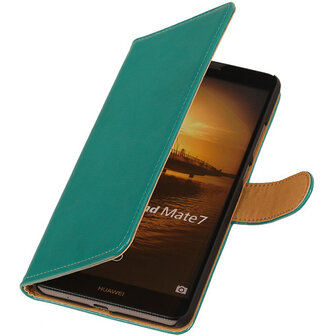 PU Leder Groen Hoesje voor Huawei Ascend Mate 7 Stand Book/Wallet Case/Cover