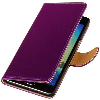 PU Leder Lila Hoesje voor Samsung Galaxy A5 2015 Book/Wallet Case/Cover