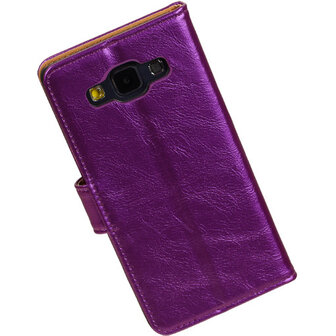 PU Leder Lila Hoesje voor Samsung Galaxy A5 2015 Book/Wallet Case/Cover