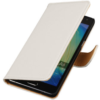 PU Leder Wit Hoesje voor Samsung Galaxy A5 2015 Book/Wallet Case/Cover