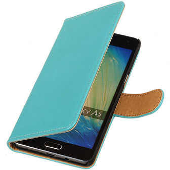 PU Leder Turquoise Hoesje voor Samsung Galaxy A5 2015 Book/Wallet Case/Cover