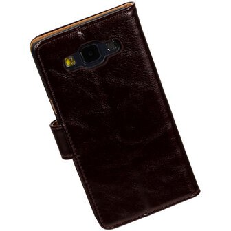 PU Leder Mocca Hoesje voor Samsung Galaxy A5 2015 Book/Wallet Case/Cover