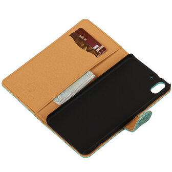 BC Slang Turquoise Hoesje voor HTC Desire Eye Stand Bookcase Cover