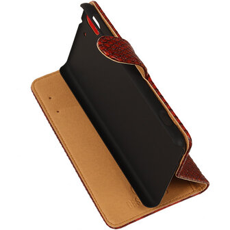 BC Slang Rood Hoesje voor HTC Desire Eye Stand Bookcase Cover