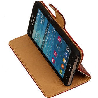 BC " Slang " Rood Hoesje voor Samsung Galaxy Grand Prime Bookcase Cover