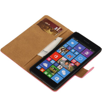 Roze Hoesje voor Microsoft Lumia 535 Book/Wallet Case/Cover