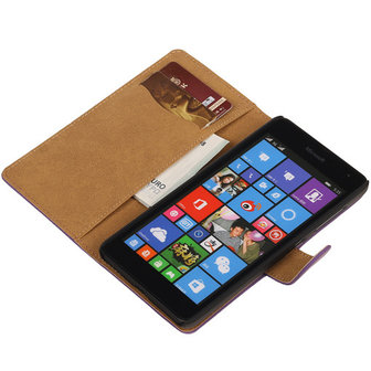 Paars Hoesje voor Microsoft Lumia 535 Book/Wallet Case/Cover