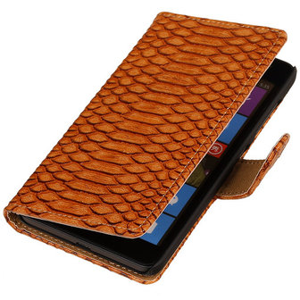 "Slang" Bruin Microsoft Lumia 535 Bookcase Wallet Cover Hoesje 