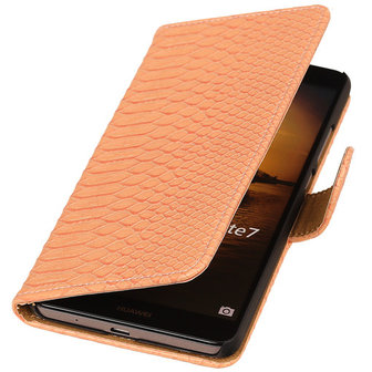 &quot;Slang&quot; Pink Microsoft Lumia 535 Bookcase Wallet Cover Hoesje 