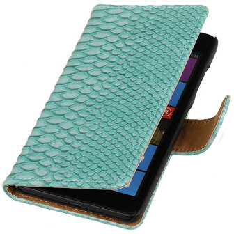 &quot;Slang&quot; Turquoise Microsoft Lumia 535 Bookcase Wallet Cover Hoesje 