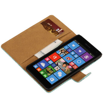 BC Slang Turquoise Hoesje voor Microsoft Lumia 535 Stand Bookcase Wallet Cover