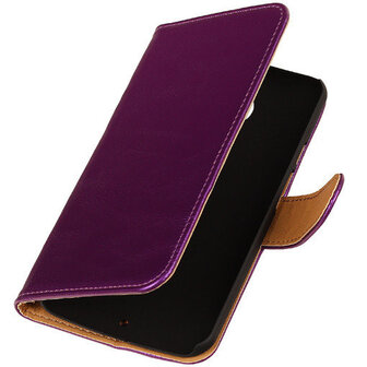 PU Leder Lila Hoesje voor Samsung Galaxy A3 2015 Book/Wallet Case/Cover