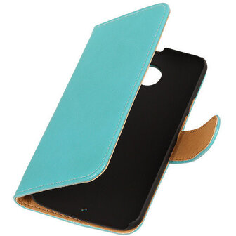 PU Leder Turquoise Hoesje voor HTC Desire Eye Book/Wallet Case/Cover