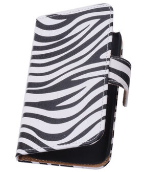 Zebra Hoesje voor Huawei Ascend G6 Book/Wallet Case/Cover