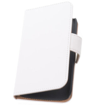 Wit Hoesje voor Samsung Galaxy Note 4 Book Wallet Case