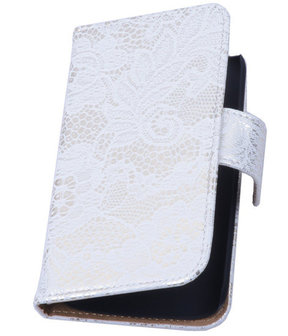Lace Wit Hoesje voor Huawei Ascend G6 Book/Wallet Case/Cover