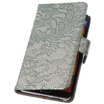 Lace Donker Groen Hoesje voor Huawei Ascend G6 4G Book/Wallet Case/Cover