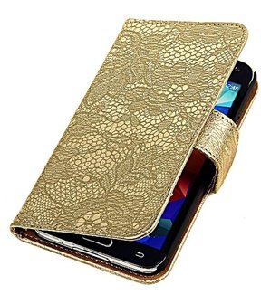 Lace Goud Hoesje voor Samsung Galaxy S5 Mini Book/Wallet Case