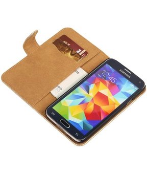 Lace Goud Hoesje voor Samsung Galaxy S5 Mini Book/Wallet Case