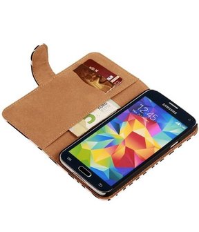 Zebra Hoesje voor Samsung Galaxy S5 Mini Book Wallet Case