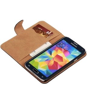 Zwart Hoesje voor Samsung Galaxy S5 Mini Book Wallet Case
