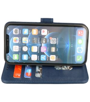 iPhone 13 Mini Hoesje - Book Case Telefoonhoesje - Kaarthouder Portemonnee Hoesje - Wallet Case - Navy