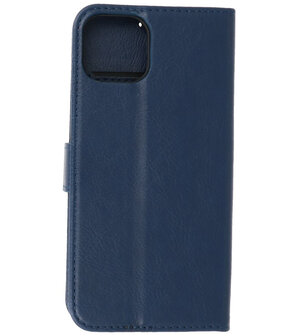 iPhone 13 Mini Hoesje - Book Case Telefoonhoesje - Kaarthouder Portemonnee Hoesje - Wallet Case - Navy