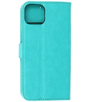 iPhone 13 Mini Hoesje - Book Case Telefoonhoesje - Kaarthouder Portemonnee Hoesje - Wallet Case - Groen