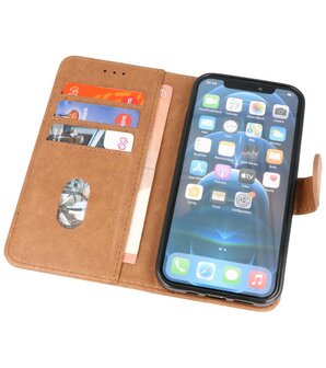 iPhone 13 Mini Hoesje - Book Case Telefoonhoesje - Kaarthouder Portemonnee Hoesje - Wallet Case - Bruin