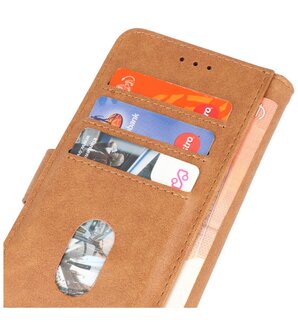 iPhone 13 Mini Hoesje - Book Case Telefoonhoesje - Kaarthouder Portemonnee Hoesje - Wallet Case - Bruin