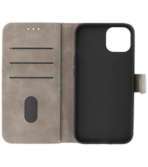 iPhone 13 Mini Hoesje - Book Case Telefoonhoesje - Kaarthouder Portemonnee Hoesje - Wallet Case - Grijs